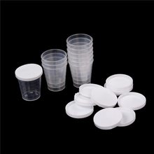 10 PCS Plastic Graduated Laboratory Lab Test Measuring 30ml Container Cups with Cap Plastic Liquid Measuring Cups 2024 - buy cheap