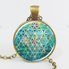 2017 Flower Of Life Art Photo zen Pendant Necklace charms Glass Cabochon Necklace Yoga Jewelry Lucky Amulet 2024 - buy cheap