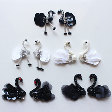 10 com 5 estilos de roupas de cisne acessórios diy tecido de renda patches aplique de material bordado contas de aplique. 2024 - compre barato