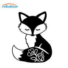 15*19cm Fox Fowers On Tail Cute Car Decor Vinyl Decal For Laptops Cover Cars Window Animals Decoration Removable L847 2024 - buy cheap