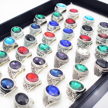20 Pieces/lot Mix Color Glass Vintage Rings For Women Metal Zine Alloy Elegant Couple Rings Engagement Ring Jewellery 2024 - buy cheap