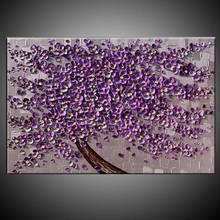 Modern Home Decor Wall Art Hand Painted Oil Painting Purple Flower Paintings Acrylic Canvas Oils Pictures Modern Artwork 2024 - buy cheap