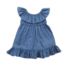 Toddler Kids Baby Girls Princess Ruffles Dress Pageant Party Holiday Denim Dresses Clothes 2024 - buy cheap