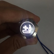 16mm 19mm Metal Push Button Switch for Car Styling Auto Latching Locking Fix Seat Ventilation Switch Waterproof Logo Customize