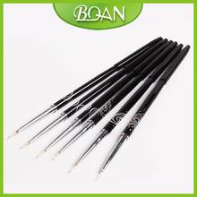 Metal 10 Pcs 2# Uv Gel Nail Art Paint Brush Nail Art Liner Drawing Line Pen Brush with Weasel Hair Brush 2024 - buy cheap