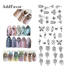 Addfavor 3pcs Black Lace Nail Sticker Necklace Jewelry Design Nail Art Stickers Decals DIY Nail Decoration Manicure Tools 2024 - buy cheap