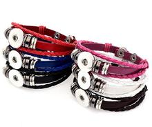 Wholesale Snap Bracelet&Bangles 13 colors High quality PU leather Bracelets For Women 18mm Snap Jewelry 2024 - buy cheap