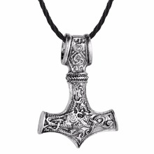 Nostalgia Thor Hammer Mjolnir Viking Pendant Scandinavian Pewter Mens Necklaces Pendants Vintage Jewelry 2024 - buy cheap