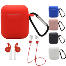 Funda de silicona para auriculares Airpods, accesorios para auriculares inalámbricos con cable antipérdida, compatible con Bluetooth y Apple 2024 - compra barato