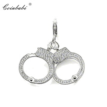 Pendant Handcuff 925 Stering Silver Zirconia For Women Trendy Gift Europe Key Chains Fashion Pendant Fit  Necklace 2024 - buy cheap