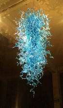 Free Shipping Christmas Light Blue Colored Glass Chandelier 2024 - buy cheap