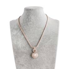 Top Quality Snap Jewelry fit 18mm snap button Rose Gold Color Round Pendant Necklace for women Valentine's Day Gift of Love 2024 - buy cheap