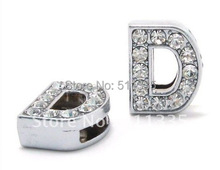 DIY Jewelry Findings 50PCS/lot 8mm D Rhinestone Slide Letter English Alphabet 2024 - buy cheap