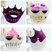 50pcs Laser Cut Princess Crown Cupcake Wrapper Liner Baking Cup Muffin For Wedding Birthday Party Decoration Cake Cups 8ZSH168 2024 - buy cheap