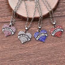 My Shape Rhinestone Paced Heart Necklace Diabetic Word Charm Pendant Accessories For Women To Daughter Necklace Fashion 2024 - buy cheap