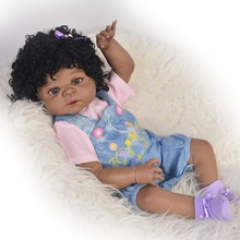 Живой черный силиконовый Reborn Baby Menina 55 см куклы для новорожденных девочек виниловые силиконовые куклы lol детские игрушки Самый популярный подарок DOLLMAI 2024 - купить недорого