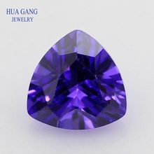 5A violeta trillón forma de Zirconia cúbica corte brillante suelta CZ piedra sintético gemas de cuentas para el tamaño de la joyería 3x3-12x12mm 2024 - compra barato