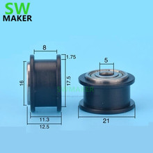 SWMAKER-Paquete de máquina de grabado CNC de impresora 3D, polea de rodamiento, rueda de ranura Tipo H, 5x21x12,5 2024 - compra barato