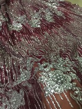 5 100yard/lot africano CiCi-3.2704 laço de tule bordado com cola glitter glitter tecido de renda para o vestido de festa 2024 - compre barato