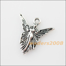 30 Uds de plata tibetana Color colgante de alas de Angel colgantes 19x19.5mm 2024 - compra barato