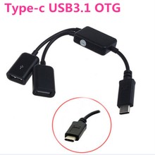 Micro USB / Type C to 2 OTG Dual Port HUB Cable Y Splitter Micro-USB Type-C Adapter Converter for Tablet Android Mouse Keyboard 2024 - buy cheap