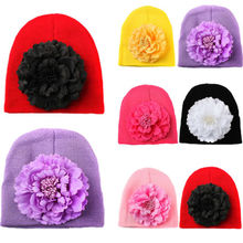 Baby Big Flower Beanie Hats Babies Lovely Newborn Girl Toddler Knit Comfy Hospital Flower Warm Beanie Hats 0-4T 2024 - buy cheap