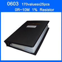 Бесплатная доставка, 0603 SMD Φ Book 1%, допуск 170valuesx25 шт. = комплект резисторов 4250 шт. 0R ~ 10M 2024 - купить недорого