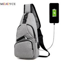 Casual Men Chest Pack Canvas USB Charging Crossbody Chest Bag Famous Brand Multifunction Male Handbag 2024 - buy cheap