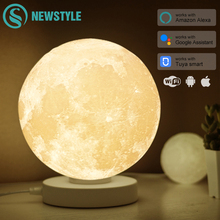 3D Printed Smart Moon Lamp LED Desk Lamp  Alexa Google Assistant WiFi Voice Control Colorful Lunar Light Table Light Creative 2024 - buy cheap