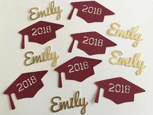 Custom Caps and Name Class of 2018 Diplmoas graduation Confettis school reunion Table decor scrapbook scatters party decoartions 2024 - buy cheap