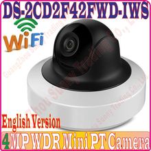 Cámara cctv de red PTZ, Mini cámara IP WIFI POE, grabación con tarjeta SD, alarma, baile de graduación, WDR, 4MP, versión en inglés, DS-2CD2F42FWD-IWS 2024 - compra barato