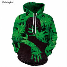 Hipster 3D Print Smoke Weeds Jacket Men/Women Hiphop Green Maple Leaves Hoodies Hat Sweatshirts Boys Casual Male Coat Clothes 2024 - buy cheap