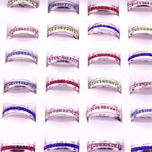 20 Pieces Mix Color Cute Stainless Steel Ring For Women Anillos Inlay Rhinestone Romantic Wedding Rings Men Jewelry 2024 - buy cheap