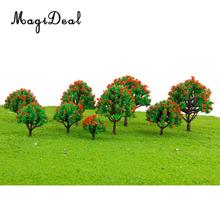 MagiDeal 10Pcs Model Tree with Red Flower Railroad Scenery for Model Garden Park Train Track Architecture Layout Diorama 5 Sizes 2024 - buy cheap