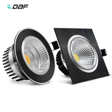 DBF-foco LED empotrable redondo/cuadrado, lámpara de techo de decoración, color negro, regulable, COB, 7W, 9W, 12W, 15W, CA de 110V/220V 2024 - compra barato