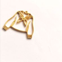 Hbzgtlad suéter com pingente de moldura de metal, 10 peças, colocação de cabochon dourado, pingente de resina uv, achados de fazer joias 2024 - compre barato