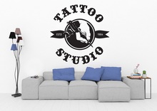 Tattoo Salon Vinyl Wall Sticker Shop History Tattoo Machine Logo Tattoo Studio Poster Shop Sign Art Deco Sticker 2WS10 2024 - compre barato