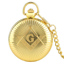 Souvenir Collection Big "G" Masonic Display Quartz Pocket Watch Luxury Pocket Pendant Watch with 30 Chain Steampunk Fob Chain 2024 - buy cheap