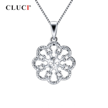 CLUCI-colgante de plata esterlina 925 para mujer, accesorio romántico con forma de flor, para collar, de perlas, de plata esterlina 925, montaje SP420SB 2024 - compra barato