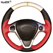 DIY Hand Sewing Car Steering Wheel Cover Suede Leather For Ford Fiesta 2008-2013 Ecosport 2013-2017 Braid on the Steering wheel 2024 - buy cheap