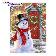 Ever Moment-pintura de diamante cuadrado completo, mosaico de muñeco de nieve, imagen de pared de Navidad, bordado de diamantes de imitación, ASF1719 2024 - compra barato