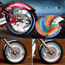 16 Strips Wheel Sticker Reflective Rim Stripe Tape Bike Motorcycle Car Fit for 17 18 inch Blue Orange Yellow Green White Red 2024 - buy cheap