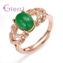 Classic Elegant Design Wedding Ring For Women Green Stone Shiny Crystal Exquisite Craft Best Anniversary Gift For Wife 2024 - buy cheap