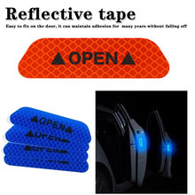 4pcs Car Door Sticker Decal Warning Tape Car Reflective Stickers Reflective Strips Car-styling 4 Colors Safety Mark Stickers 2024 - buy cheap