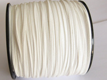 100 Yards White Faux Suede Flat Leather Cord Lace String 3mm 2024 - buy cheap