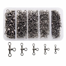 120pcs/Box Three Way Cross-Line Barrel Swivels 3 Way T-Turn Swivels Crossline Swivels Fishing Box Kit 5 Sizes 2024 - buy cheap