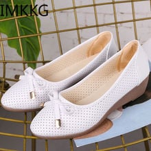 Women Ballet Shoes Flats Cut Out Leather Breathbale Moccains Women Boat Shoes Ballerina Ladies Shoes Y10239 2024 - buy cheap