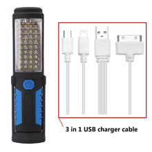 Перезаряжаемый USB светодиодный фонарик, фонарик, рабочее освещение, подставка, 36 + 5 светодиодных портативных светодиодный онариков, фонасветильник для улицы с магнитным крючком 2024 - купить недорого