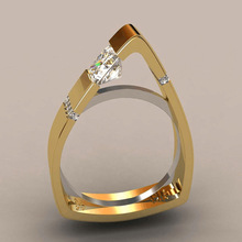 Женское Винтажное кольцо с фианитом, обручальное кольцо серебряного и золотого цвета с уникальным кристаллом, обручальные кольца для женщин 2022 - купить недорого
