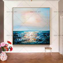 Seaside Sunrise Landscape Wall Painting for Office Decoration Handmade Seascape Oil Painting on Canvas for Hotel Home Decor Art 2024 - buy cheap
